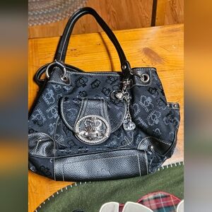 Kathy Van Zeeland Black Shoulder Bag With Charms